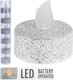 LED Teelicht Silber-Glitzer