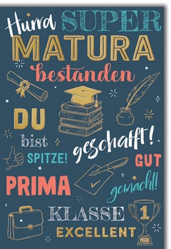 Bill. Matura Schrift bunt