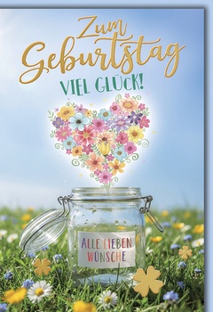 Bill. Geburtstag Blumen/Glas