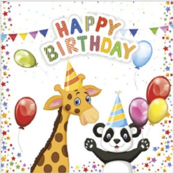 Servietten 33/33 Happy Birthd.