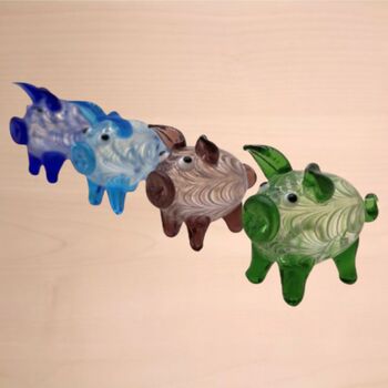 Glas-Schwein mit Muster 2,5 cm