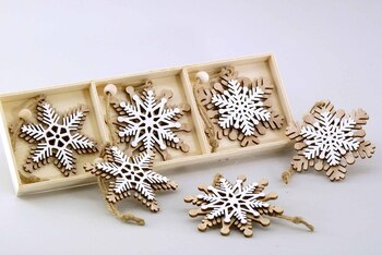 Holz Schneeflocke 7,5 cm