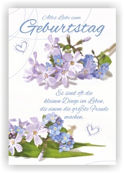 Bill. Geb. Blumen/Spruch