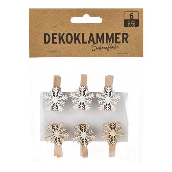 Dekoklammer Schneeflocke