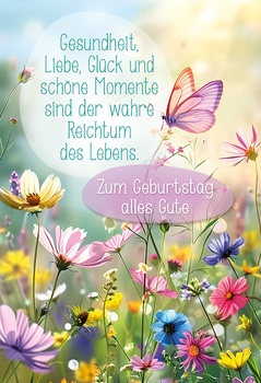 Bill. Gebtg. Blumen/Spruch