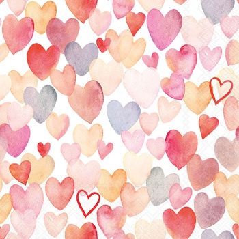 Servietten 33/33 kleine Herzen