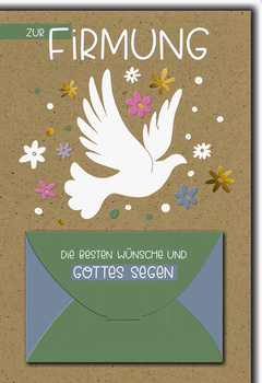 Bill. Firmung Geld Taube