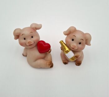 Schweinchen mit Herz / Sekt