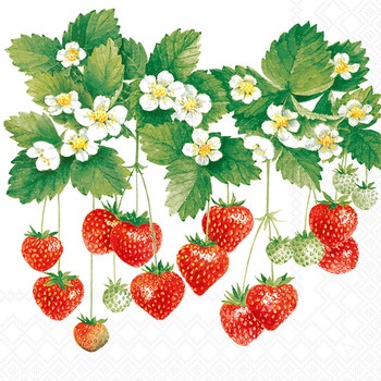 Servietten 33/33 Erdbeeren