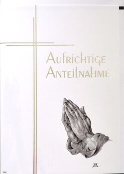 Bill. Trauer betende Hände