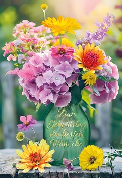 Bill. Gebtg. Blumen in Vase