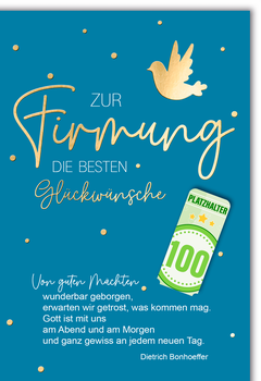 Bill. Firmung Geld Spruch