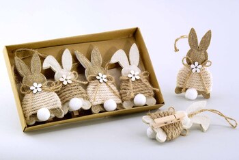 Stoff/Jute-Hase auf Kluppe