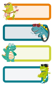 Buchetiketten Dinos
