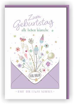 Bill. Geburtstag Geld Blumen