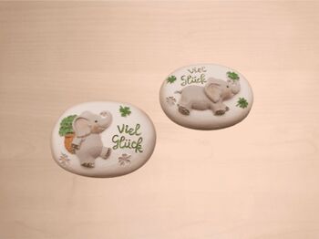 Glücksstein mit Elefant 4 cm