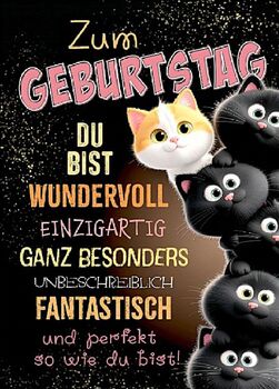 Bill. Geburtstag Katzen