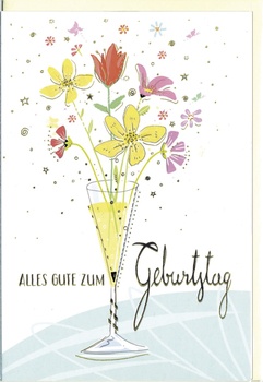 Bill. Geb. Sektglas/Blumen