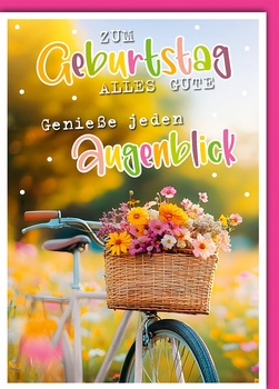 Bill. Geburtstag Rad +  Blumen Bill. Geburtstag Rad +  Blumen