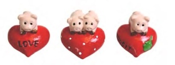Schweinchen auf Herz 3cm