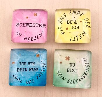 Magnet-Glasnugget mit Spruch