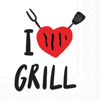 Servietten 33/33 I love Grill