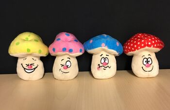 Mini Plüsch-Pilz+Gesicht 10cm