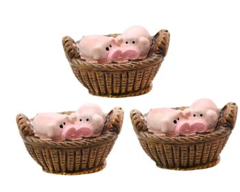 Schweinchen im Korb 2 cm