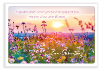 Bill. Geb. Blumen/Spruch quer