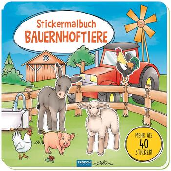 Stickermalbuch Bauernhoftiere