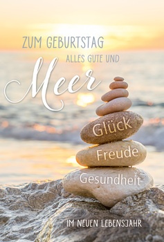 Bill. Geburtstag Meer/Steine