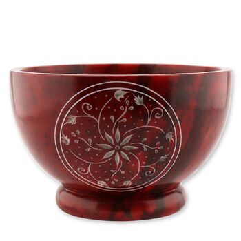 Weihrauchschale Speckstein rot