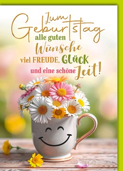 Bill. Geburtstag Blumen/Tasse