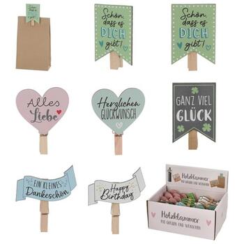 Holzklammer Grüße 7,5 cm