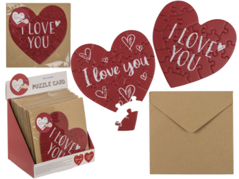 Geschenkkarte Puzzle Herzform