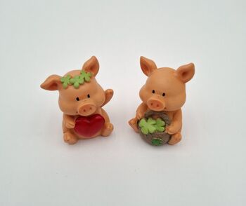 Schweinchen mit Klee / Herz