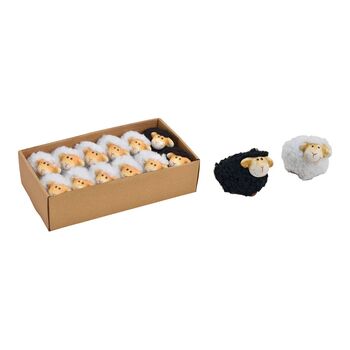 Schaf aus Ton/Kuntsfell 6 cm