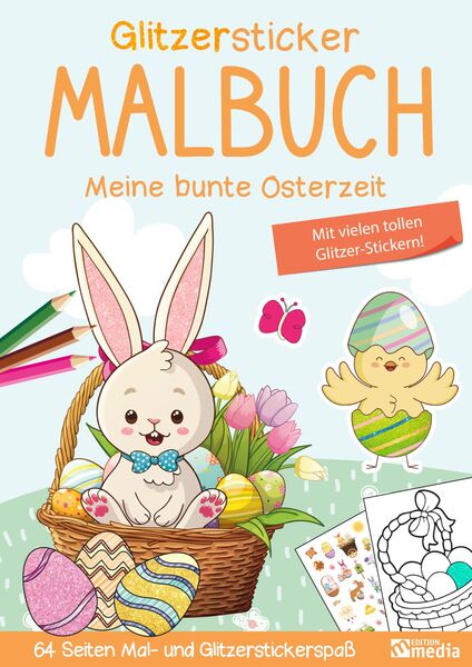 Glitzer Stickermalbuch Ostern