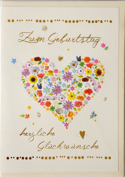 Bill. Geburtstag Blütenherz Bill. Geburtstag Blütenherz