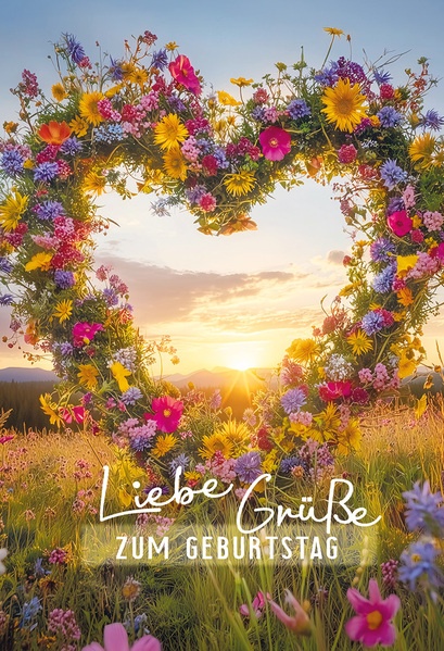 Bill. Geburtstag Blütenherz