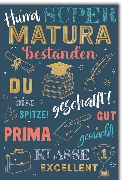 Bill. Matura Schrift bunt