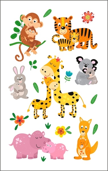 Schmucketiketten Tierbabies