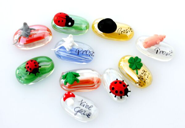 Glas Minis Glücksmotive 2,5cm