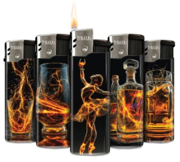 Feuerzeug el. Gold Glass
