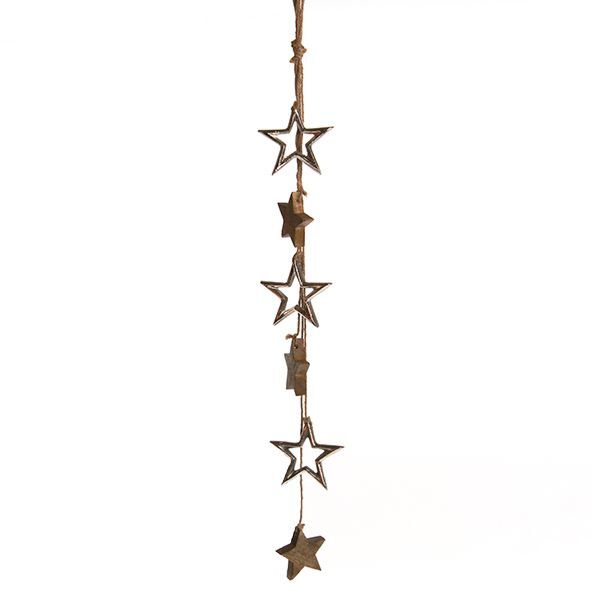 Sternenkette Holz/Alu  62 cm