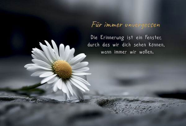 Bill. Trauer quer Blumen