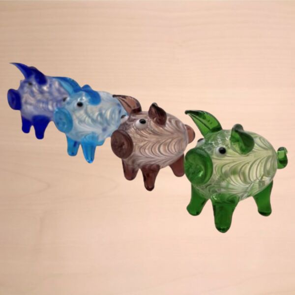 Glas-Schwein mit Muster 2,5 cm Glas-Schwein mit Muster 2,5 cm