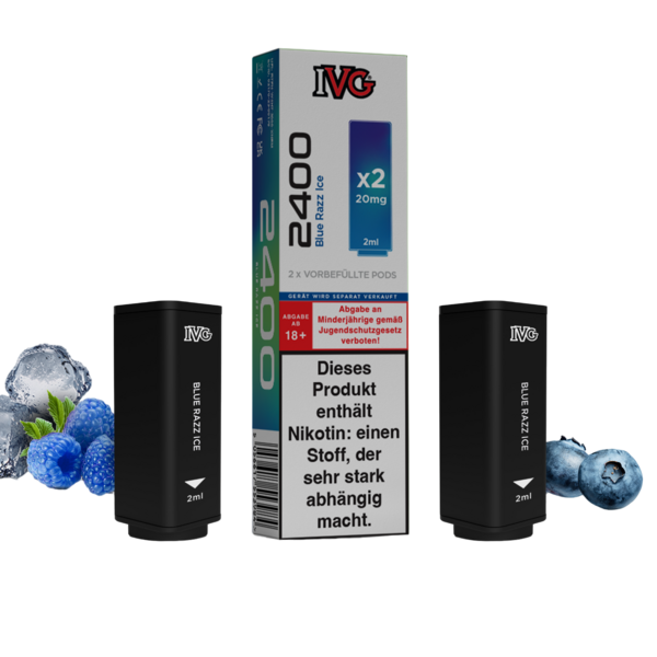 IVG 2400 Pods 2er Bl. Razz Ice