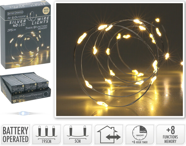 Lichterdraht 40 LED warmweiß