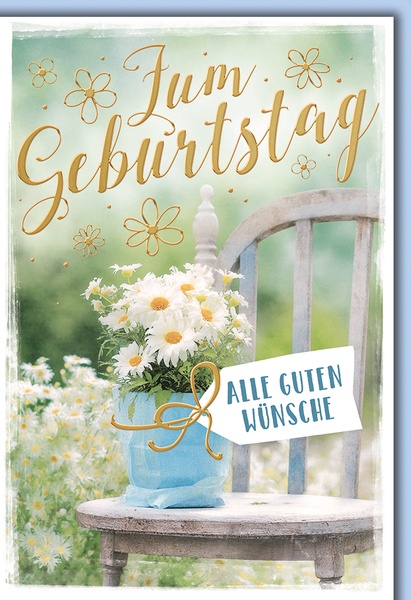 Bill. Geburtstag Blumen/Stuhl